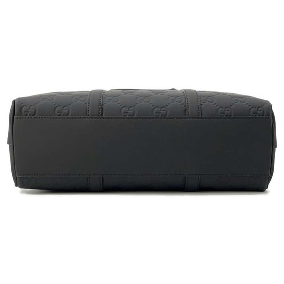 Gucci Rubber Effect Leather Tote Shoulder Bag Black - Picture 3 of 16